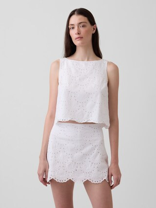 Eyelet Crop Shell Tank Top | Gap (US)