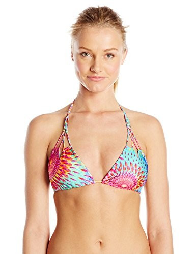 Luli Fama Women's Bajo Un Mismo Sol Zig-zag Knotted Cut Out Triangle Bikini Top | Amazon (US)