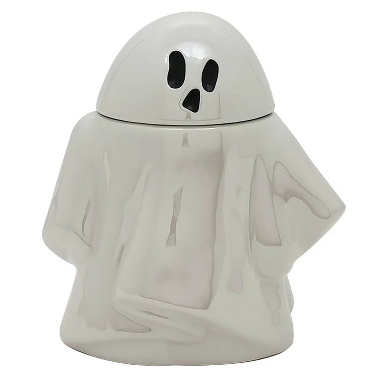 Way to Celebrate White Ceramic Ghost Treat Jar, 32 oz Capacity | Walmart (US)