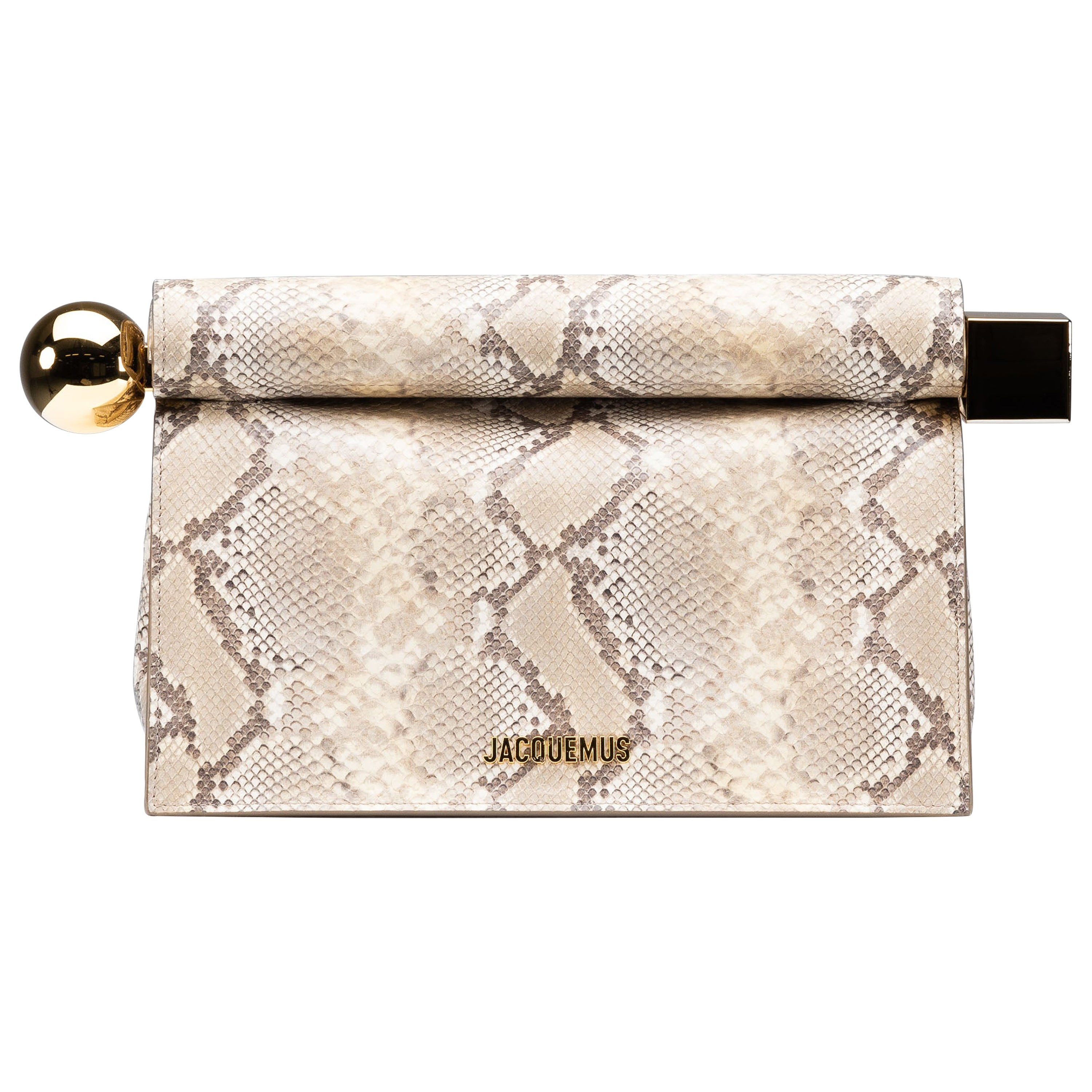 Jacquemus La Pochette NEW RARE rond carré Beige Clutch LES SCULPTURES | 1stDibs