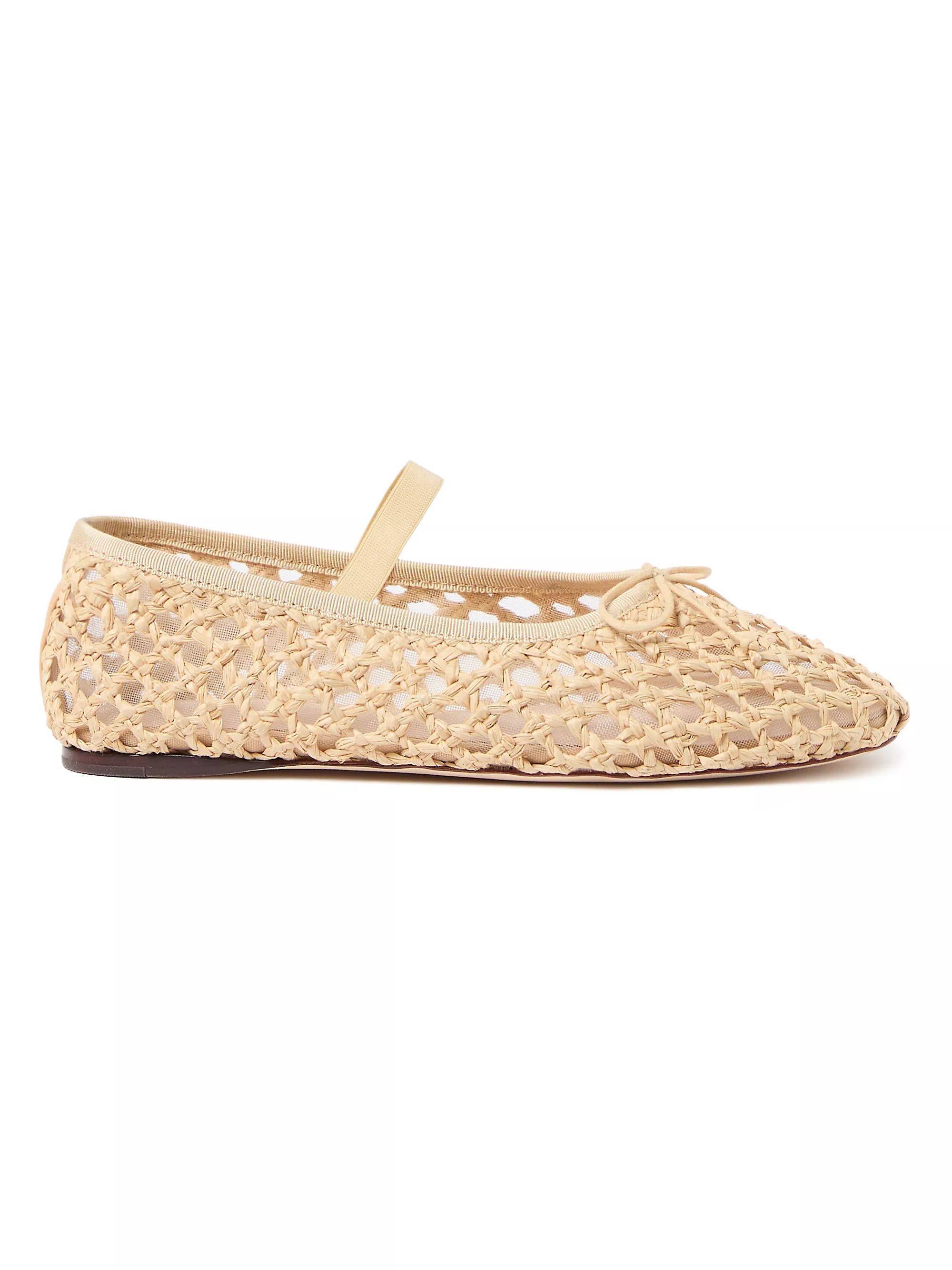 Shop Loeffler Randall Leonie Raffia Ballet Flats | Saks Fifth Avenue | Saks Fifth Avenue