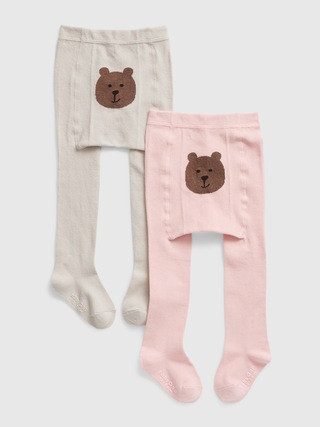 Toddler Organic Cotton Bear Tights (2-Pack) | Gap (US)