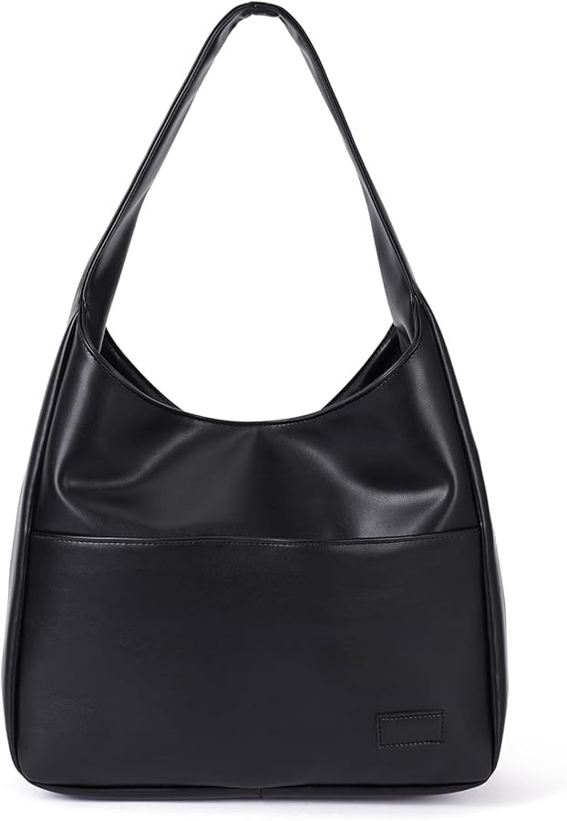 Faux Leather Tote Bag Women Shoulder Bag College Tote Leather Hobo Handbag Work Tote Bag Purse | Amazon (US)