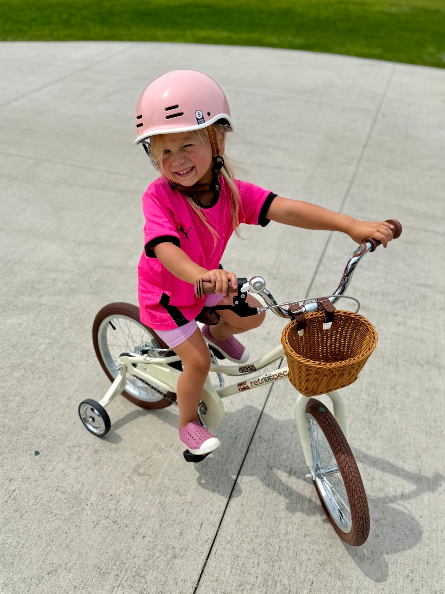 cutest little kids bike / helmet for kids. & awesome quality! will take the training wheels off soon 🚲💕

#LTKActive #LTKFamily #LTKKids