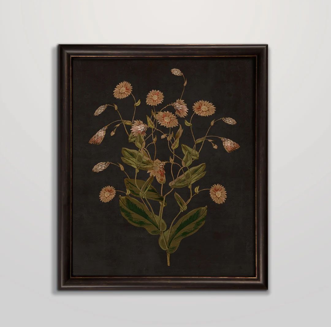 Dark Floral Print Printable Wall Art Wildflower Print Moody - Etsy | Etsy (US)