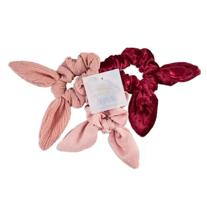 scunci Bow Scrunchies - Pink - 3pk | Target