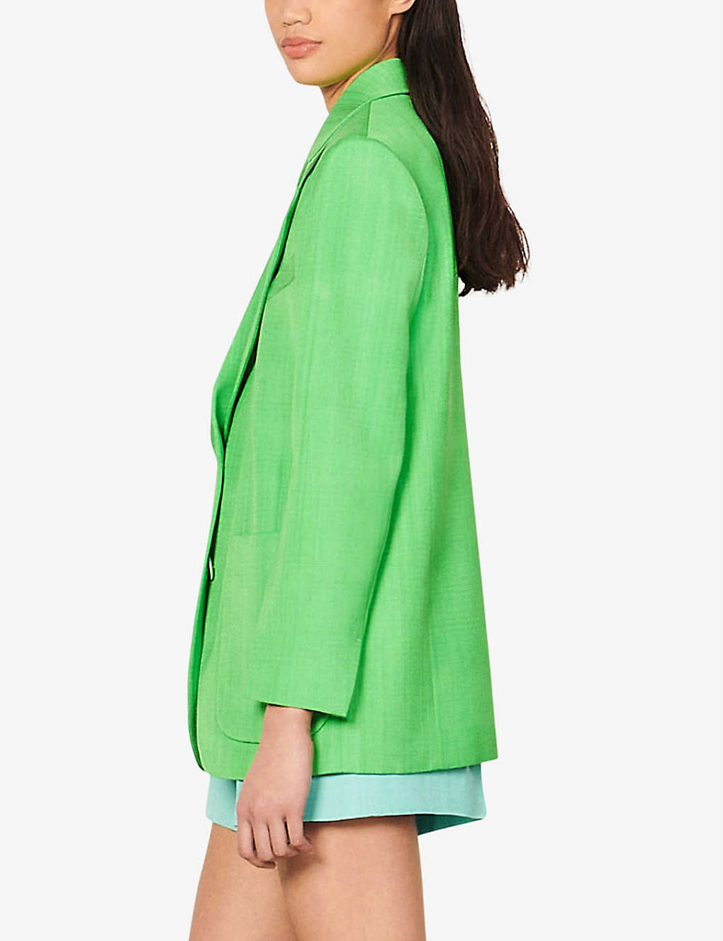 Hisae double-breasted tailored wool-blend blazer | Selfridges