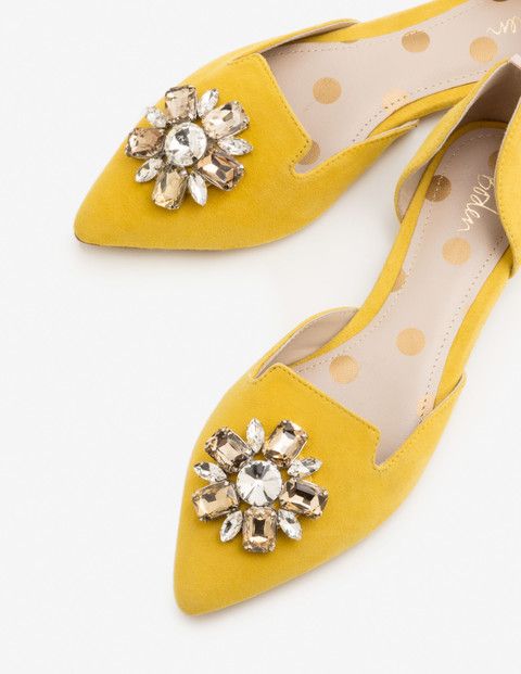 Leah Jewelled Flats (Mimosa Yellow) | Boden (UK & IE)