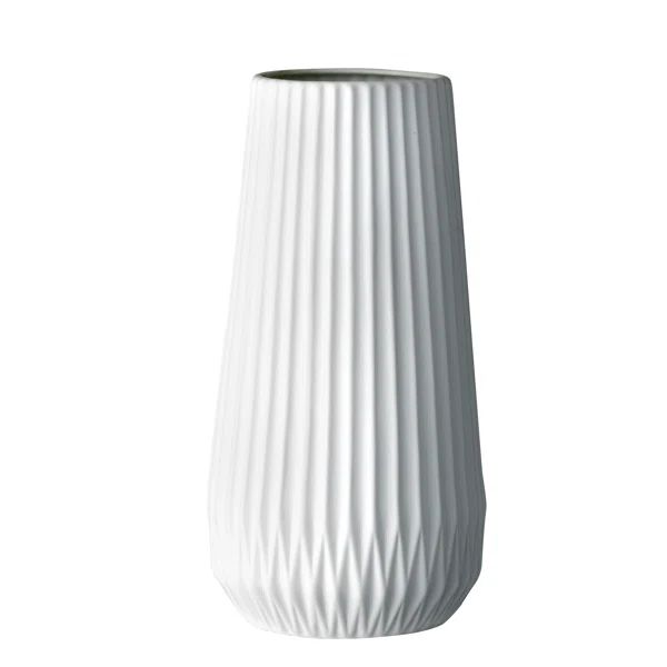 White 11.42'' Stoneware Table Vase | Wayfair North America