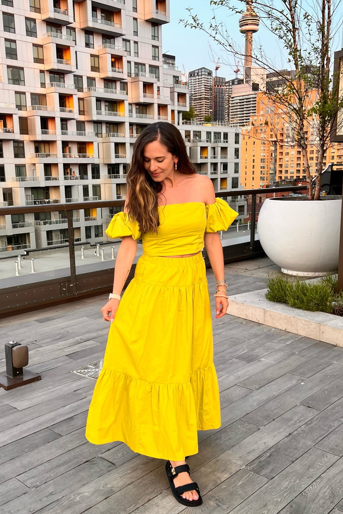 Wearing my Abercrombie set (in the golden hour light it looks yellow but it’s actually a bright green color). Abercrombie is on sale this weekend! 

#LTKstyletip #LTKsalealert #LTKFind