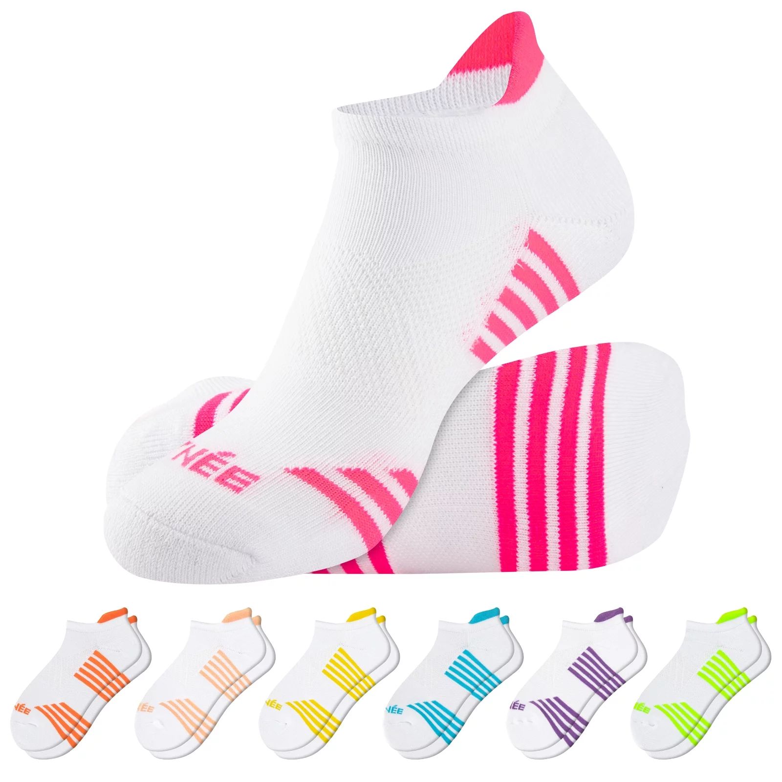 EALLCO Womens Athletic Ankle Socks Women Low Cut Cushioned Socks 7 Pairs - Walmart.com | Walmart (US)