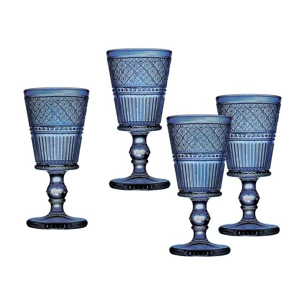 Claro Blue Goblet Glassware Set of 4 | Walmart (US)