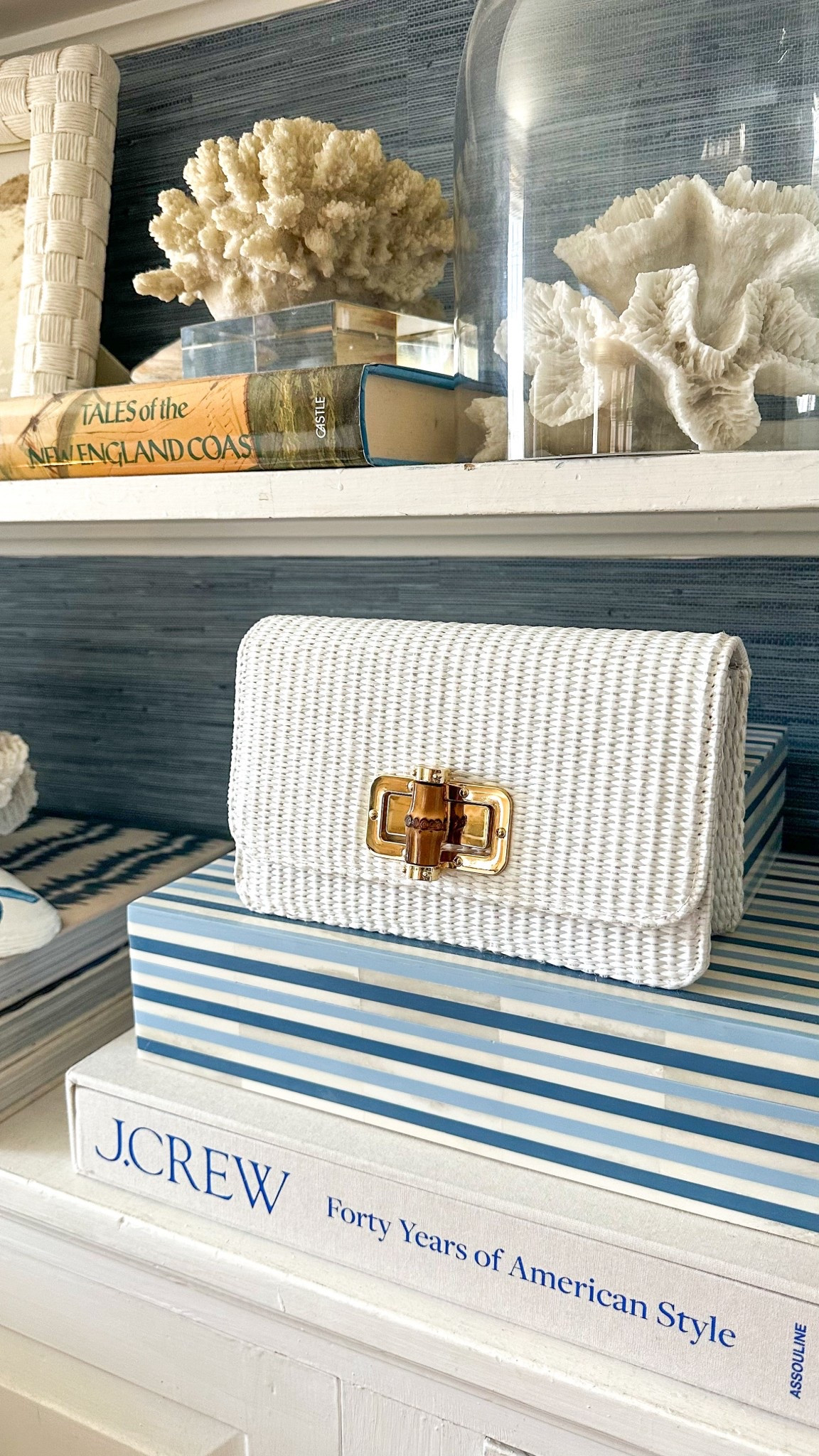 Great clutch with bamboo clasp. Looks great paired with navy and earthy tones for August

#LTKStyleTip #LTKOver40 #LTKItBag