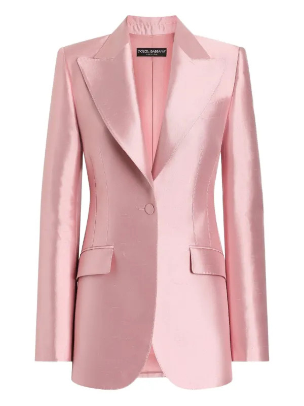 peak-lapel single-breasted silk blazer | Farfetch Global