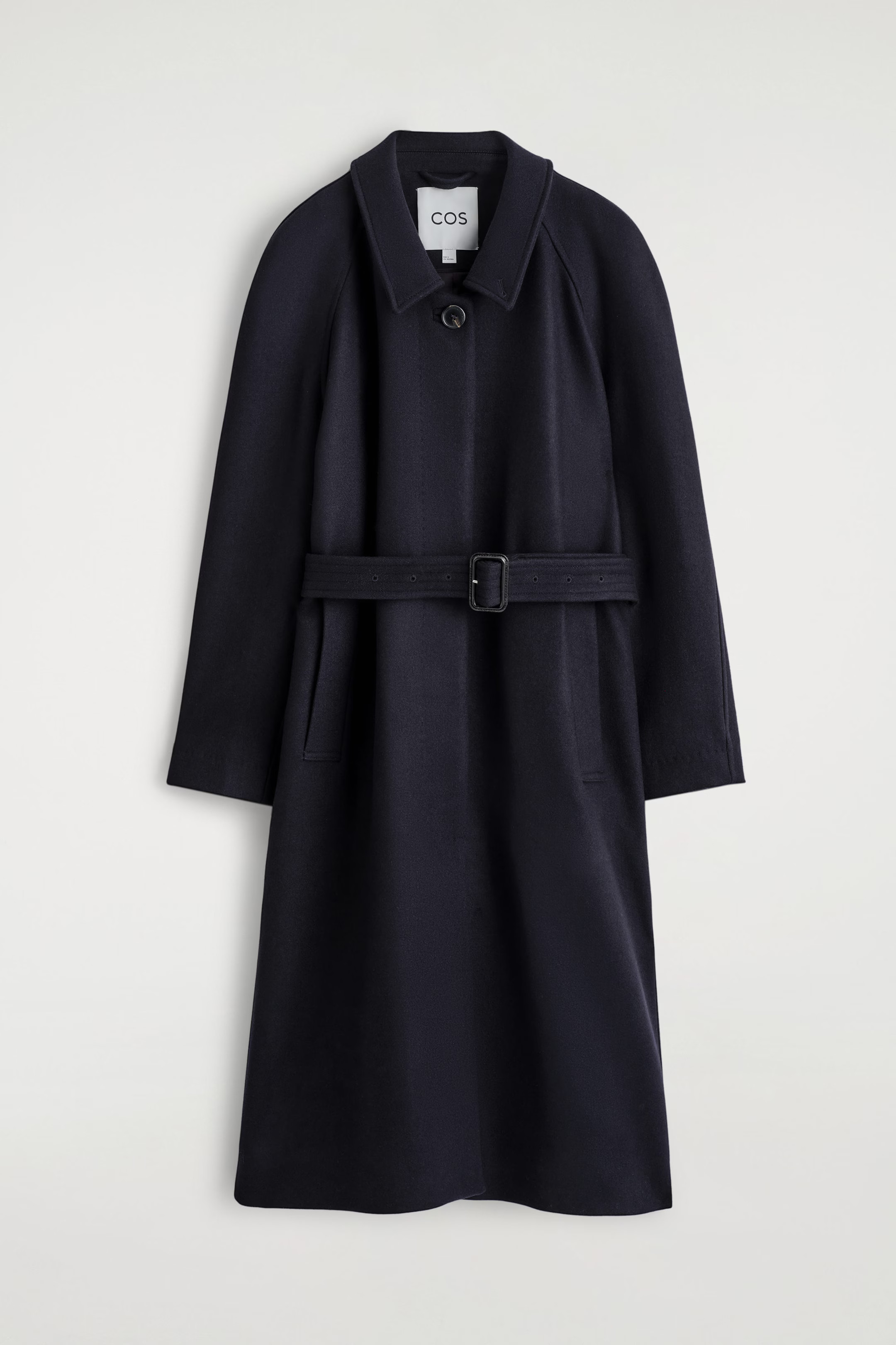 WOOL-BLEND LONG TRENCH COAT - NAVY | COS GB | COS UK