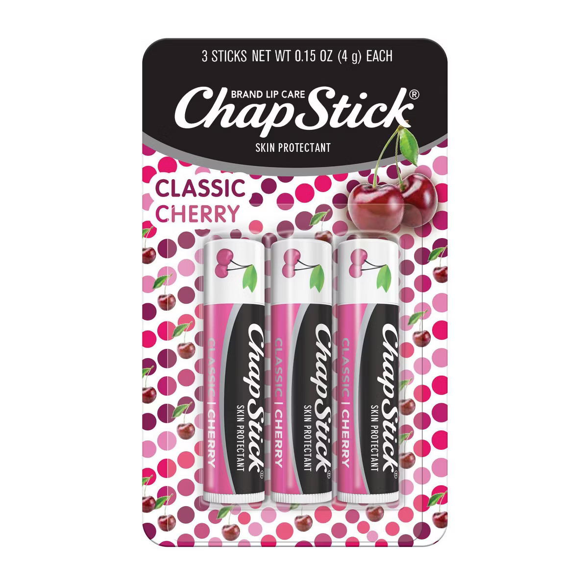 Chapstick Classic Lip Balm Blister Pack - Cherry - 3ct/0.45oz | Target
