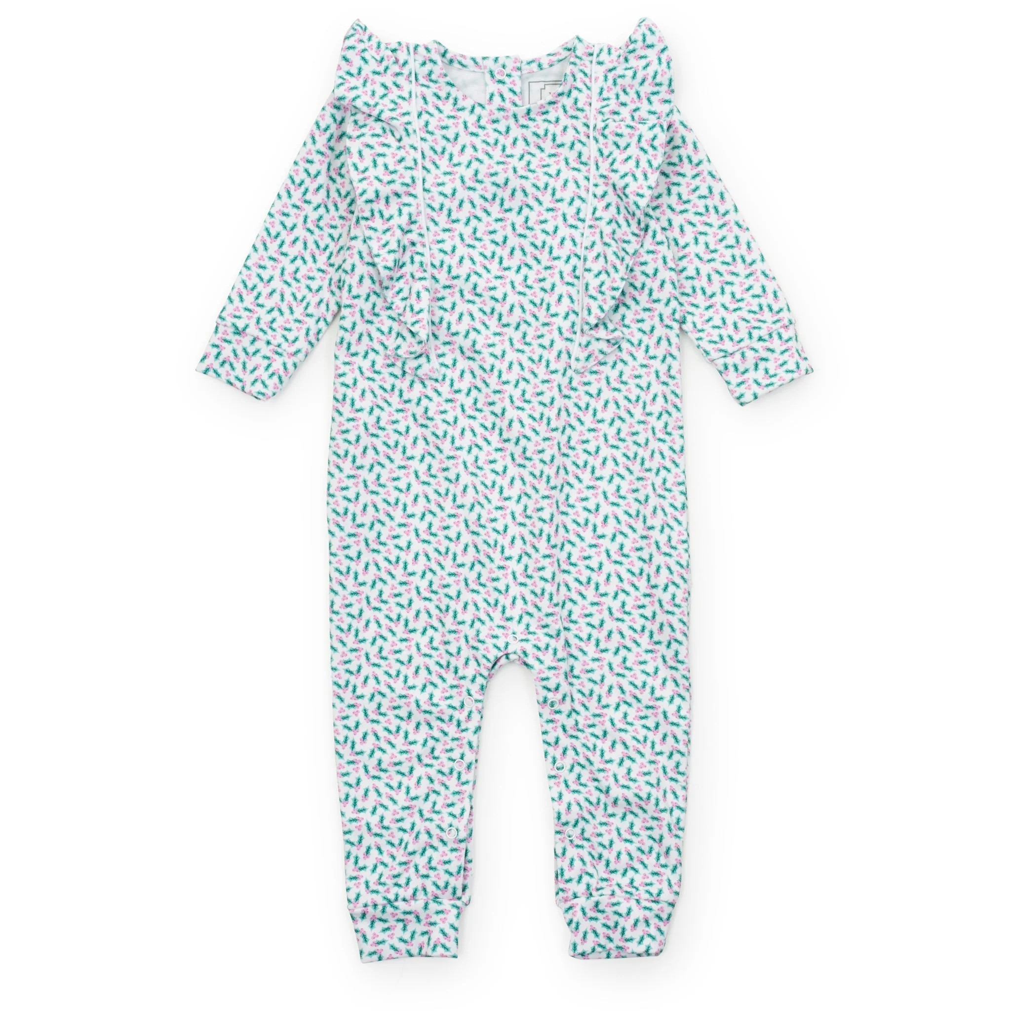 Lila and Hayes Evelyn Girls' Romper - Holly Holiday | JoJo Mommy