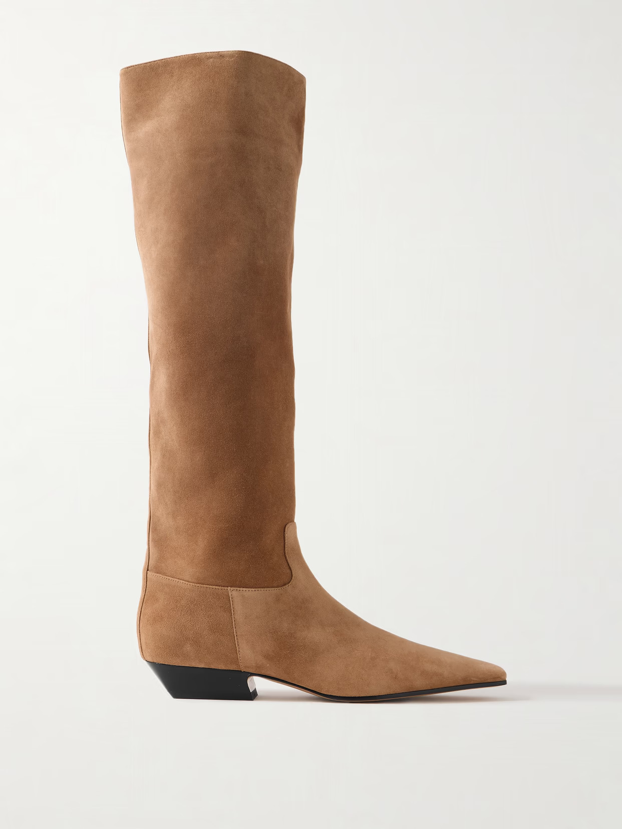 KHAITE - Marfa Suede Knee Boots - Brown | NET-A-PORTER (US)