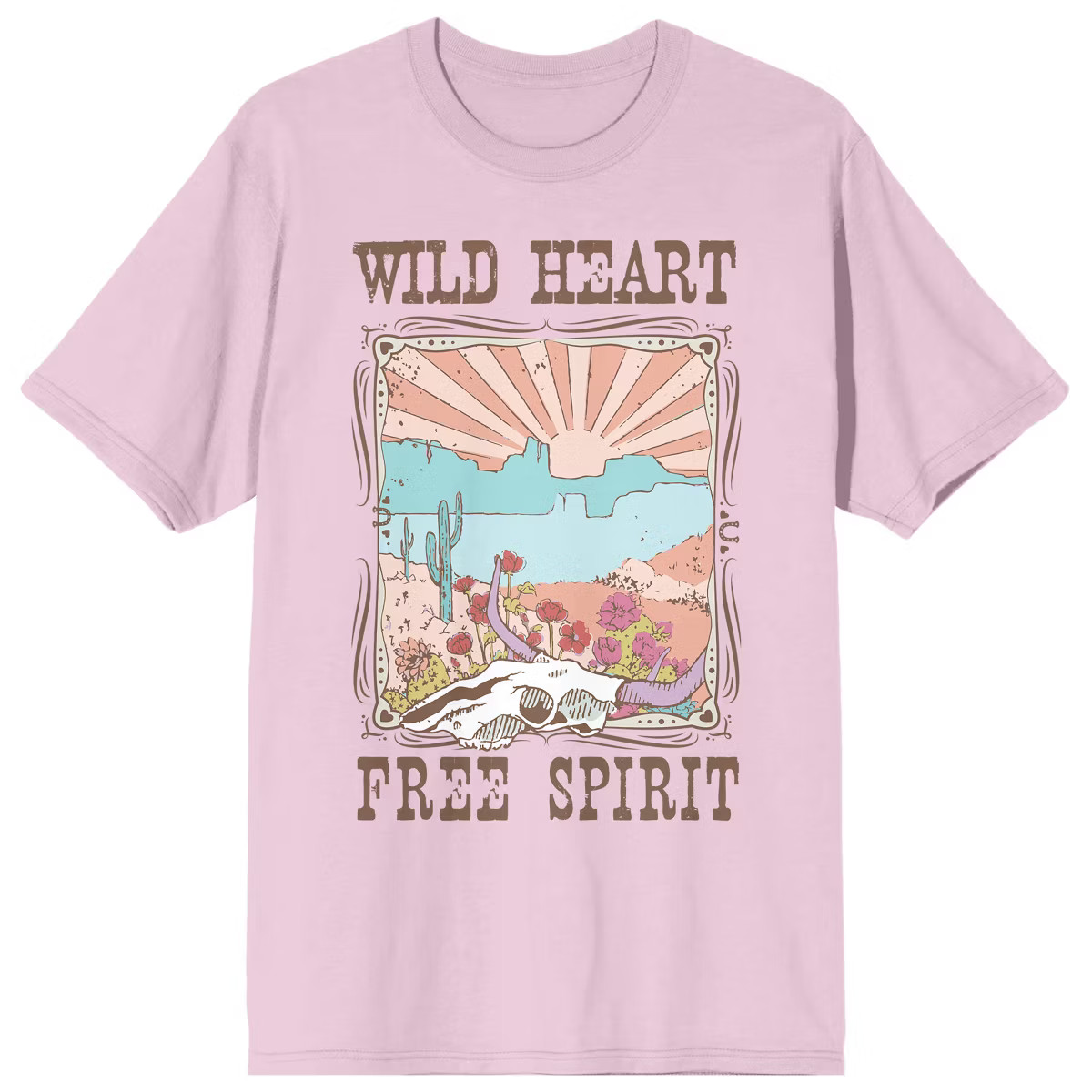 Western Wild Heart Free Spirit Crew Neck Short Sleeve Cradle Pink Women's T-shirt | Target