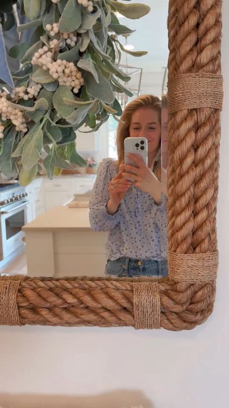 Amazon home, Amazon decor, coastal style, Serena and Lily, home decor on a budget, diy, blue and white forever, beach house style, preppy home, grandmillennial style, rattan, rope mirror, throw pillows, wreath, spring decorating, summer decorating 

#LTKhome #LTKVideo #LTKfindsunder50