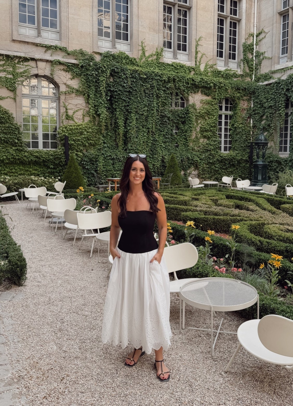Strapless whimsical black and white dress for dinner in Paris! Love this dress from @Red Dress ! So chic and actually very comfortable.

#LTKSeasonal #LTKTravel #LTKootd