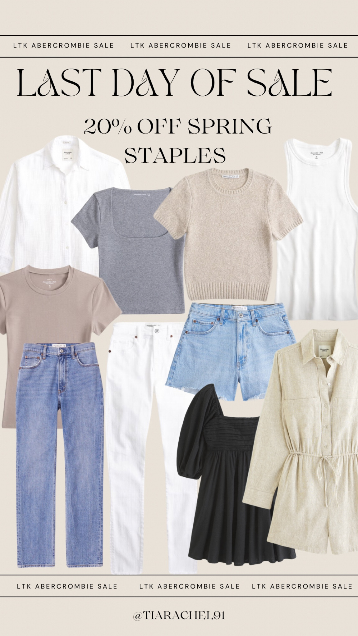 Last day to save 20% off spring basics at Abercrombie! Code “AFLTK” 

#LTKSeasonal #LTKSpringSale #LTKsalealert