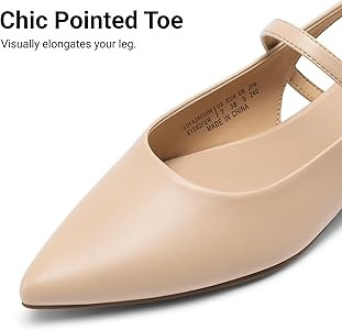 DREAM PAIRS Women's Slingback Dress Pointed Toe Flats Ballet Mary Jane Flat Shoes with Buckle Str... | Amazon (US)