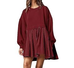 Ugerlov Womens Oversized Sweatshirt Dress Long Sleeve Crewneck Pullover Tops Relaxed Fit Sweatshi... | Amazon (US)