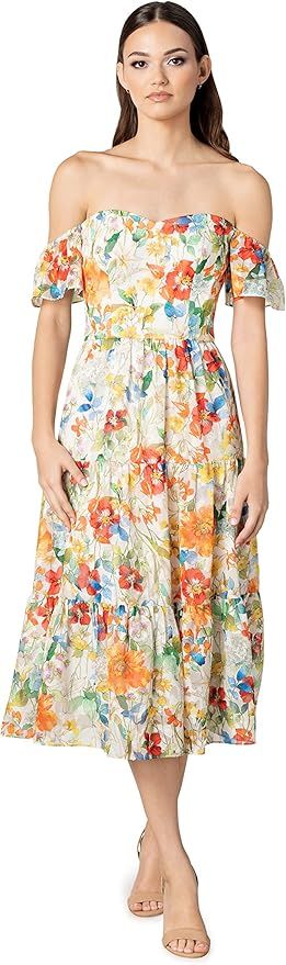 Dress the Population Women's River Fit and Flare Midi Dress | Amazon (US)