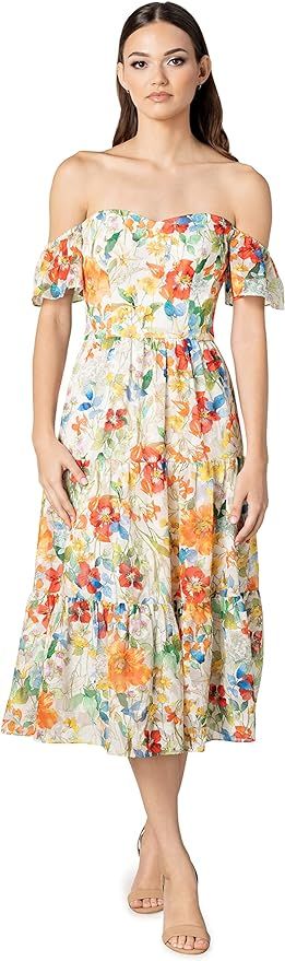 Dress the Population Women's River Fit and Flare Midi Dress | Amazon (US)