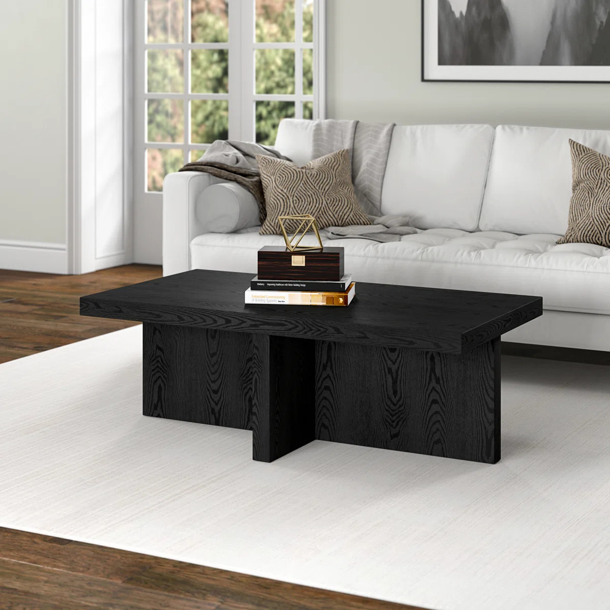 Elna Manufactured Wood Cross-Leg Coffee Table | Wayfair North America