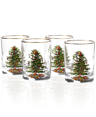 Spode Christmas Tree Double Old Fashioned Glasses, Set of 4 - Macy's | Macy's