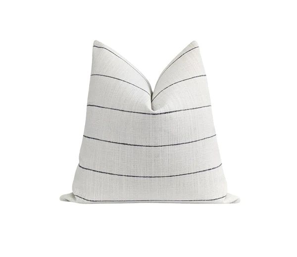 Rockville Woven Black & White Farmhouse Stripe Pillow | Land of Pillows