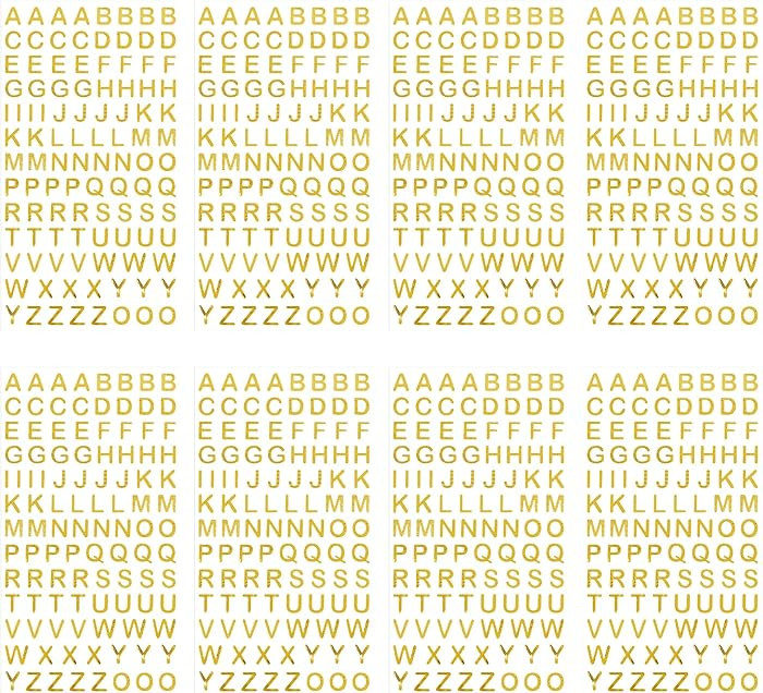 Gold Letter Stickers, 840 Pieces, Glitter, PVC, Contemporary Style, Alphabet Theme, Scrapbooking ... | Amazon (US)