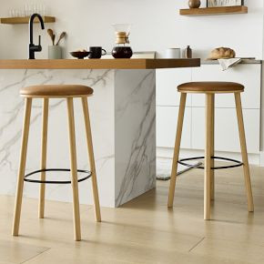 Wylie Leather Bar & Counter Stools | West Elm (US)
