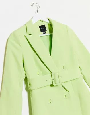 New Look belted blazer and trouser co-ord in lime | ASOS (Global)