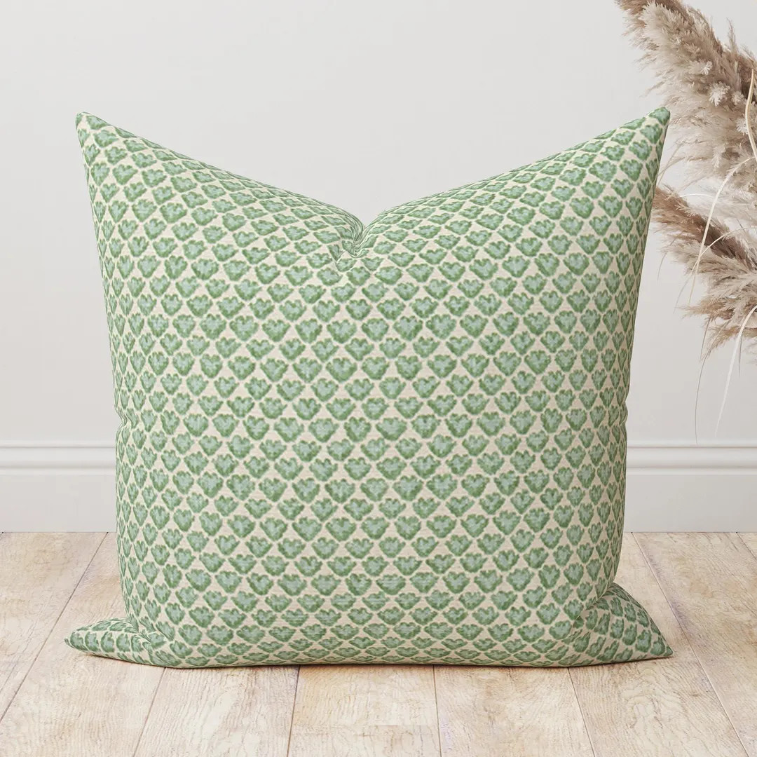 High Quality Home Decor Pillow Cover , Light Green and Light Blue Beige Geometric Block Print Thr... | Etsy (US)