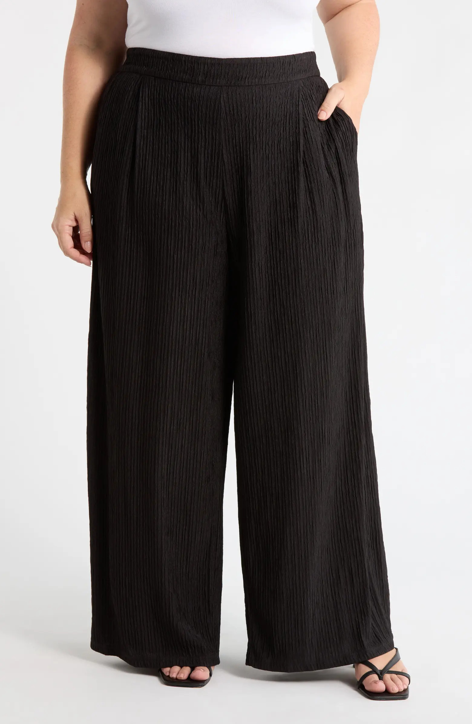Noelia Crinkled High Waist Ankle Wide Legs | Nordstrom