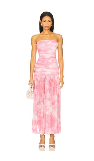 Solana Mesh Maxi Dress in Pink Flora | Revolve Clothing (Global)