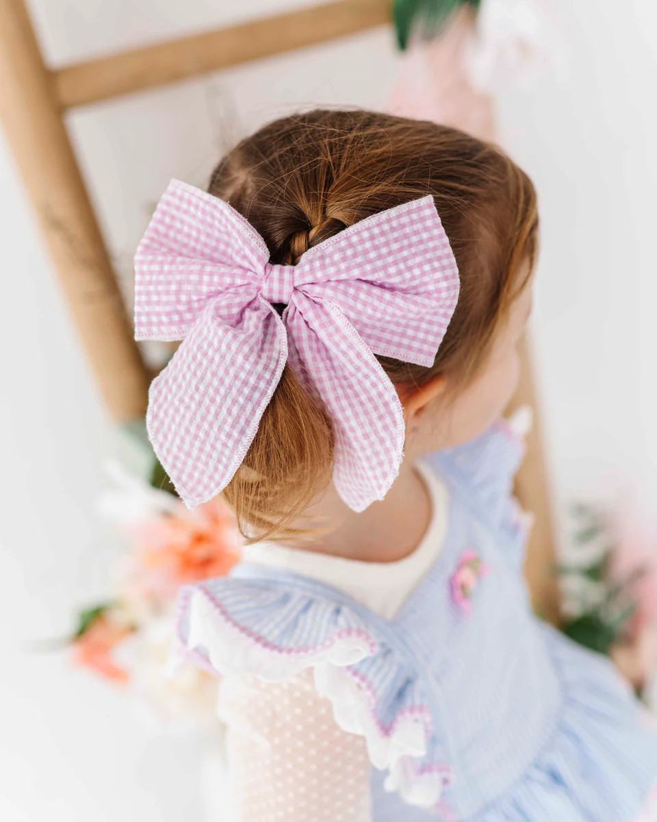 Pink Gingham Alligator Clip | Bums & Roses