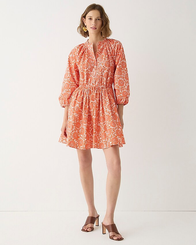 Ruffle-collar mini dress in cotton poplin floral bouquet | J. Crew US
