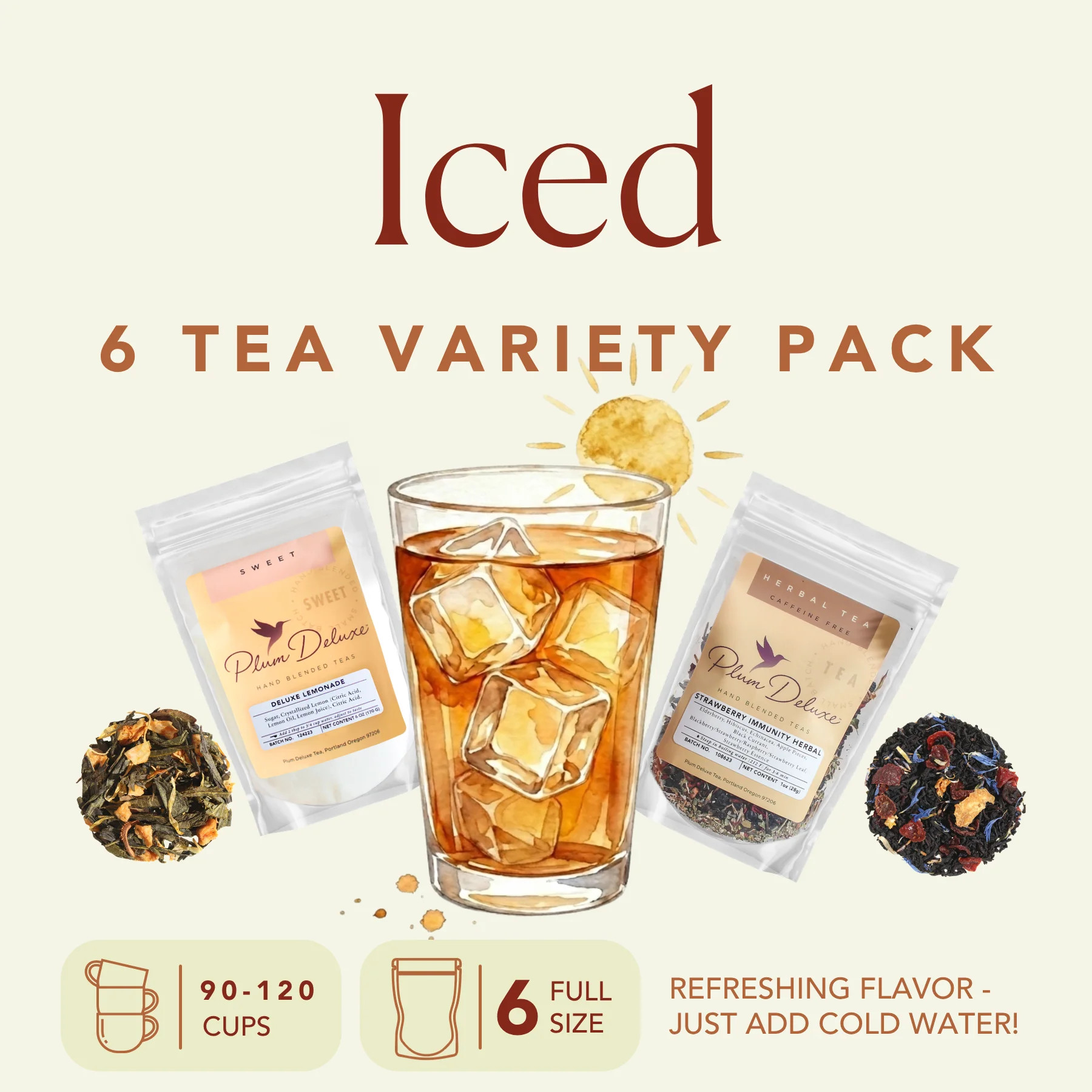 Iced Tea Variety Pack [6-Pack Variety of Flavors] | Plum Deluxe Tea