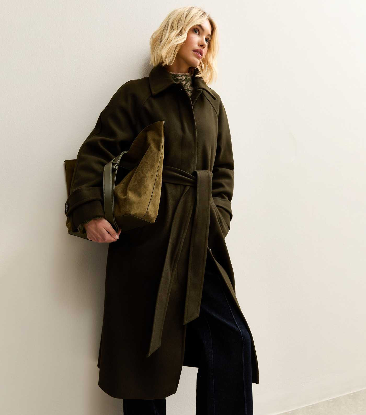 Khaki Button Front Belted Midi Coat | New Look | New Look (UK)