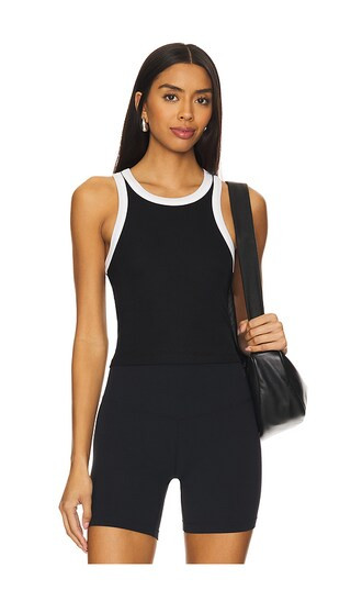 Kiki Rib Crop Top in Black & White | Revolve Clothing (Global)