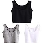 Short Yoga Dance Athletic Tank Crop Tops Shirts for Women or Teens(3 Pack) | Amazon (US)