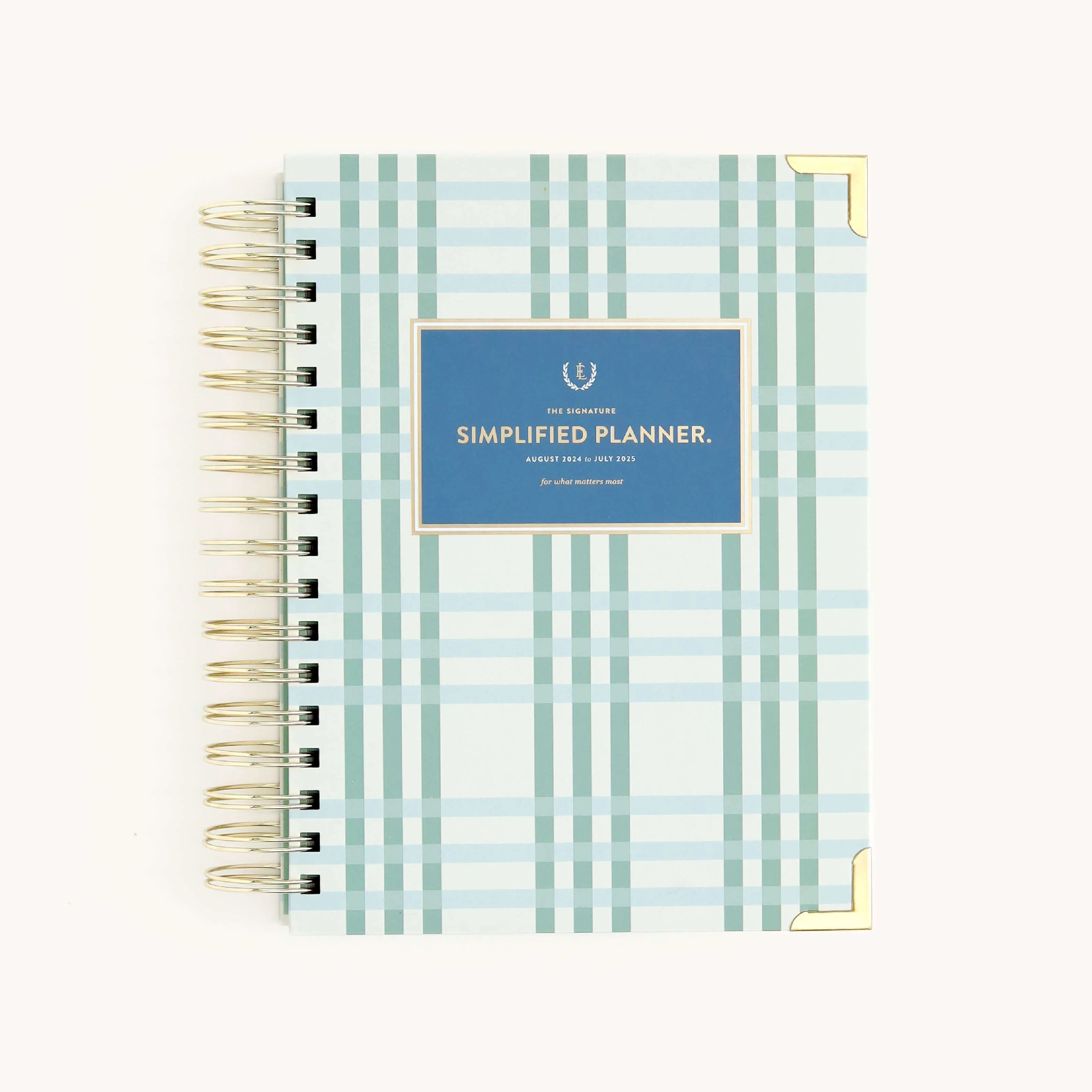 2024-2025 Daily, Simplified Planner, Pistachio Plaid | Simplified