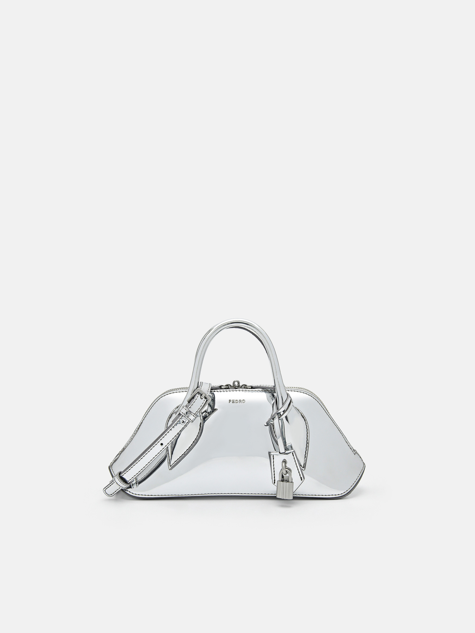 Silver Trapezoid Handbag | PEDRO | Pedro Shoes