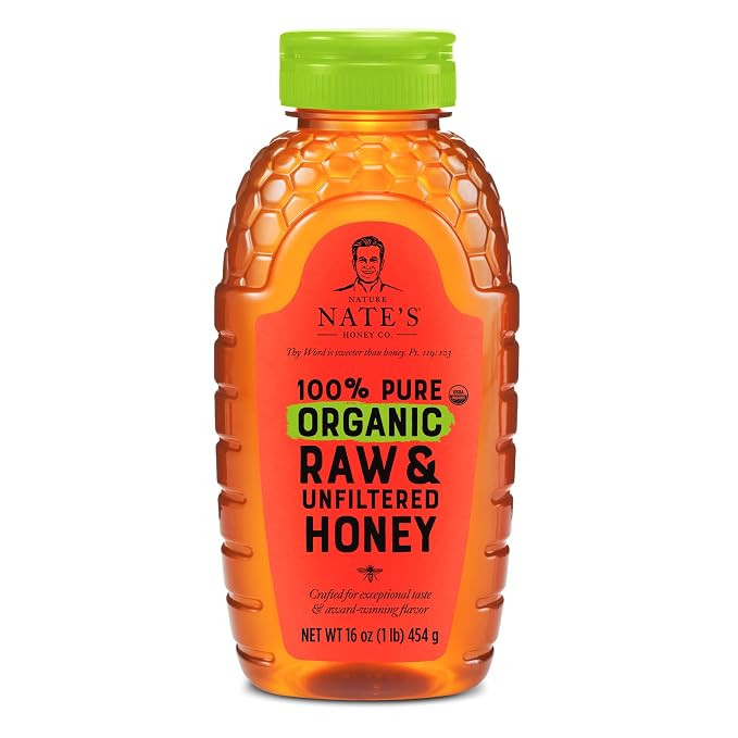 Nate's Organic 100% Pure, Raw & Unfiltered Honey - USDA Certified Organic - 16oz. Squeeze Bottle | Amazon (US)