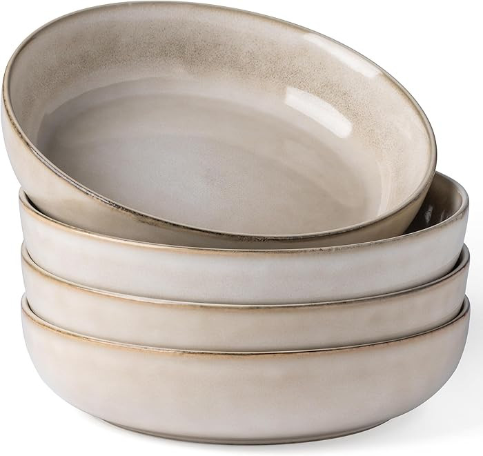 GBHOME 8.75'' Large Ceramic Pasta Bowls, 38oz Stoneware Pasta Serving Bowls Set of 4 for Kitchen,... | Amazon (US)