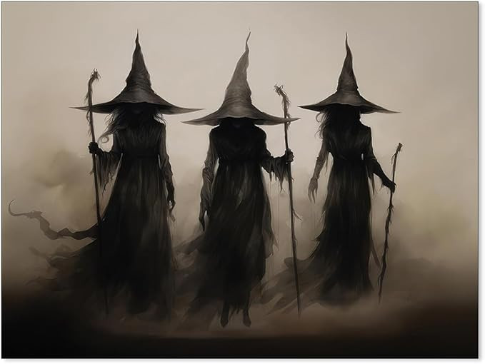 WBSTGUE Creepy Witchy Wall Art Moody Dark Gothic Posters Halloween Vintage Room Decor Aesthetic T... | Amazon (US)